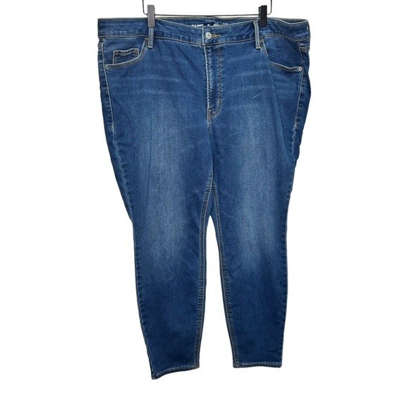 Old Navy Blue High Rise Super Skinny Blue Jeans Size 22 - Picture 1 of 10